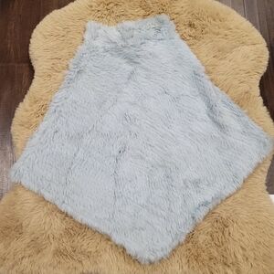 Brandon Thomas 100% rabbit fur poncho Baby Blue Y2k 2000s 90s Pastel